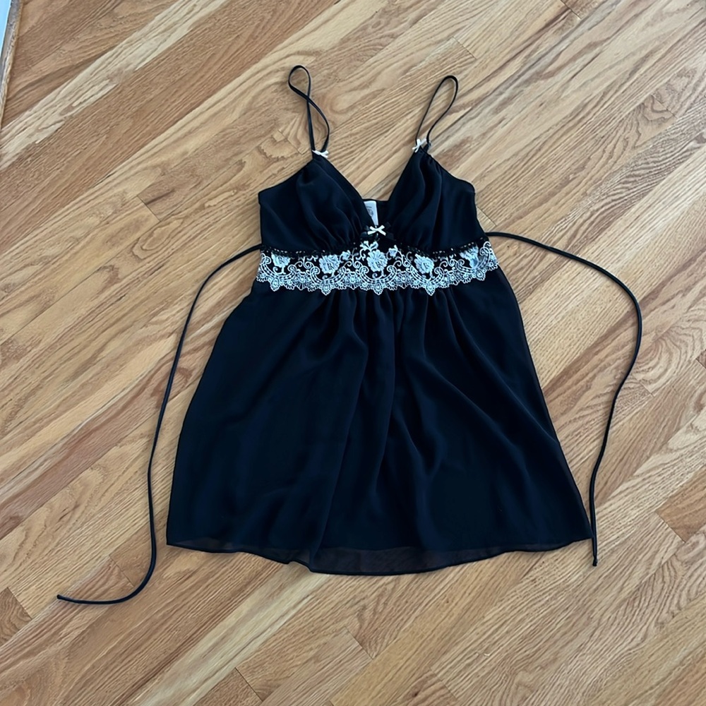In Bloom gorgeous sexy slip nightgown black lace chemise